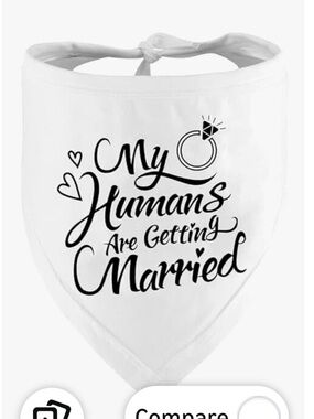 NEW White Pet Bandana "My Humans Are Getting Married"